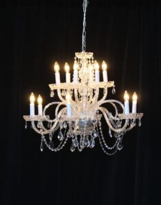 Large crystal chandelier rental for wedding and events NC and VA